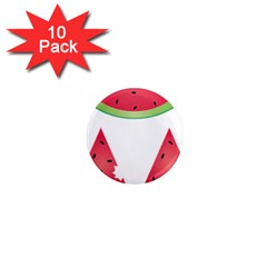 Watermelon Slice Red Green Fruite 1  Mini Magnet (10 Pack) 