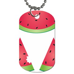 Watermelon Slice Red Green Fruite Dog Tag (one Side)