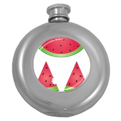 Watermelon Slice Red Green Fruite Round Hip Flask (5 Oz)