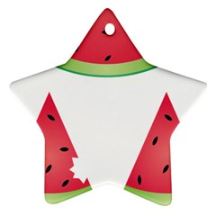 Watermelon Slice Red Green Fruite Star Ornament (two Sides)