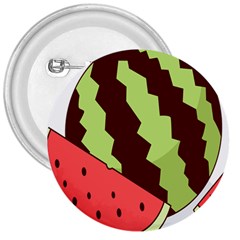 Watermelon Slice Red Green Fruite Circle 3  Buttons