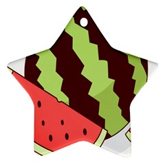 Watermelon Slice Red Green Fruite Circle Ornament (star)