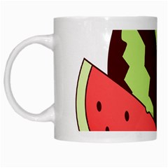 Watermelon Slice Red Green Fruite Circle White Mugs