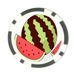 Watermelon Slice Red Green Fruite Circle Poker Chip Card Guard Front