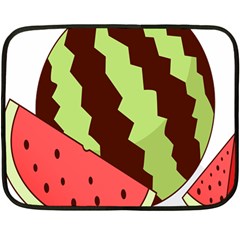 Watermelon Slice Red Green Fruite Circle Double Sided Fleece Blanket (mini) 