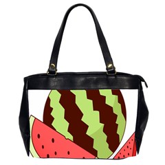 Watermelon Slice Red Green Fruite Circle Office Handbags (2 Sides)  by Mariart