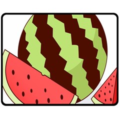 Watermelon Slice Red Green Fruite Circle Fleece Blanket (medium) 