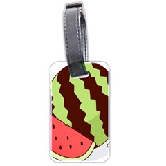 Watermelon Slice Red Green Fruite Circle Luggage Tags (two Sides) by Mariart