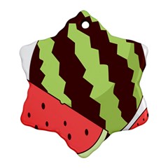 Watermelon Slice Red Green Fruite Circle Ornament (snowflake)