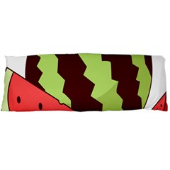 Watermelon Slice Red Green Fruite Circle Body Pillow Case (dakimakura) by Mariart