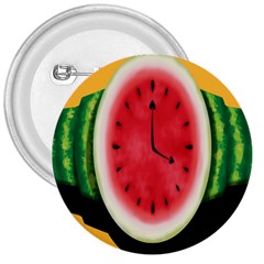 Watermelon Slice Red Orange Green Black Fruite Time 3  Buttons