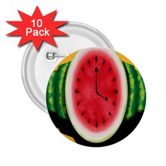 Watermelon Slice Red Orange Green Black Fruite Time 2 25  Buttons (10 Pack) 