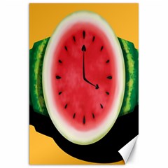 Watermelon Slice Red Orange Green Black Fruite Time Canvas 20  X 30   by Mariart