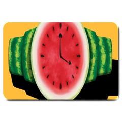 Watermelon Slice Red Orange Green Black Fruite Time Large Doormat  by Mariart