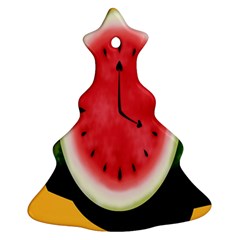Watermelon Slice Red Orange Green Black Fruite Time Ornament (christmas Tree) 