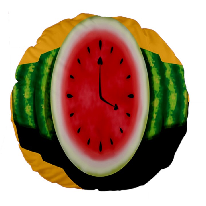 Watermelon Slice Red Orange Green Black Fruite Time Large 18  Premium Round Cushions