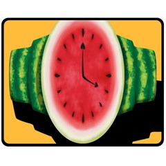 Watermelon Slice Red Orange Green Black Fruite Time Double Sided Fleece Blanket (medium)  by Mariart