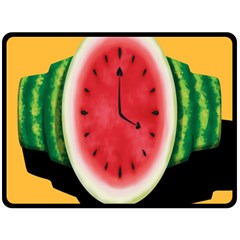 Watermelon Slice Red Orange Green Black Fruite Time Double Sided Fleece Blanket (large)  by Mariart