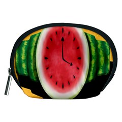 Watermelon Slice Red Orange Green Black Fruite Time Accessory Pouches (medium)  by Mariart