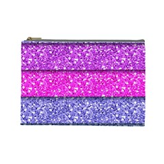 Violet Girly Glitter Pink Blue Cosmetic Bag (large)  by Mariart