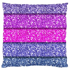 Violet Girly Glitter Pink Blue Large Cushion Case (two Sides) by Mariart