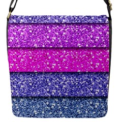 Violet Girly Glitter Pink Blue Flap Messenger Bag (s)