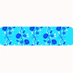 Vertical Floral Rose Flower Blue Large Bar Mats by Mariart