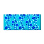 Vertical Floral Rose Flower Blue Cosmetic Storage Cases Front