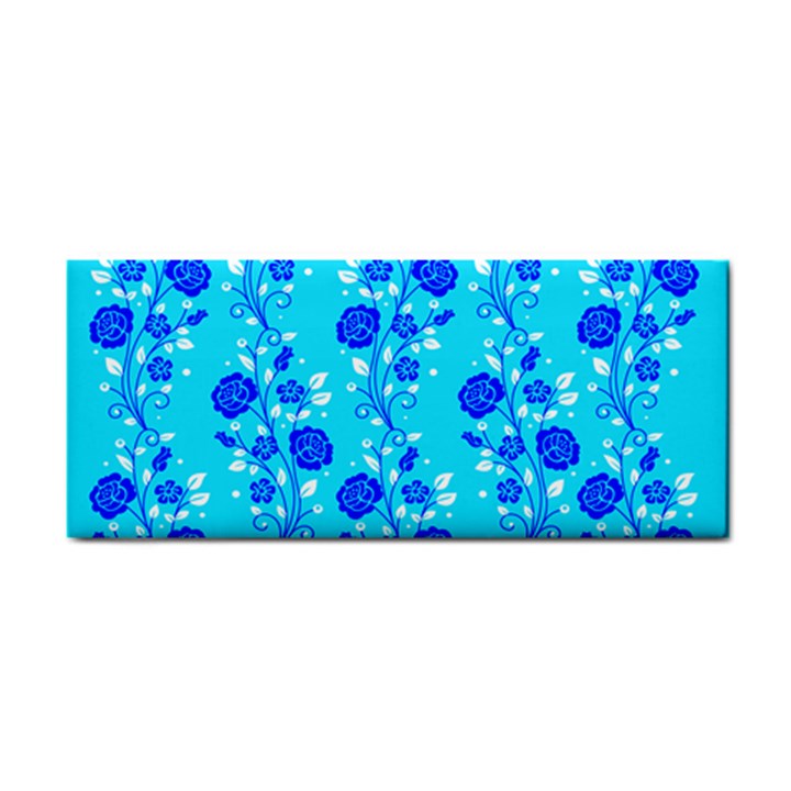 Vertical Floral Rose Flower Blue Cosmetic Storage Cases