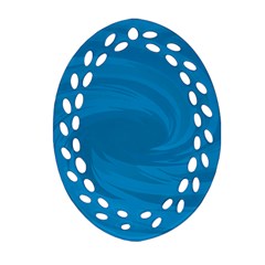 Whirlpool Hole Wave Blue Waves Sea Oval Filigree Ornament (two Sides)