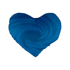 Whirlpool Hole Wave Blue Waves Sea Standard 16  Premium Flano Heart Shape Cushions