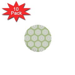 Wood Star Green Circle 1  Mini Buttons (10 Pack)  by Mariart