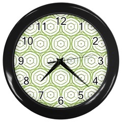 Wood Star Green Circle Wall Clocks (black) by Mariart