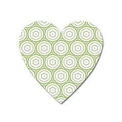 Wood Star Green Circle Heart Magnet