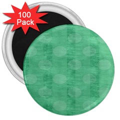 Polka Dot Scrapbook Paper Digital Green 3  Magnets (100 Pack)