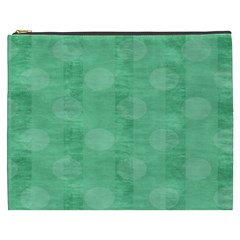 Polka Dot Scrapbook Paper Digital Green Cosmetic Bag (xxxl)  by Mariart