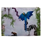Wonderful Blue Parrot In A Fantasy World Cosmetic Bag (XXL)  Back