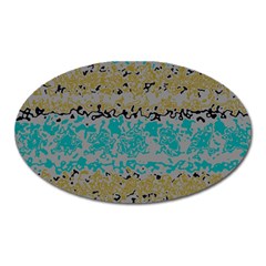 Blue Brown Waves       			magnet (oval) by LalyLauraFLM