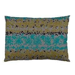 Blue Brown Waves       			pillow Case by LalyLauraFLM