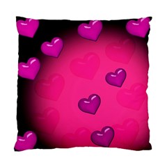 Pink Hearth Background Wallpaper Texture Standard Cushion Case (two Sides)