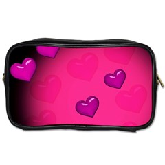 Pink Hearth Background Wallpaper Texture Toiletries Bags 2-side by Nexatart