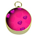 Pink Hearth Background Wallpaper Texture Gold Compasses Front