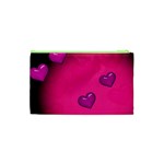 Pink Hearth Background Wallpaper Texture Cosmetic Bag (XS) Back