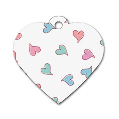 Colorful Random Hearts Dog Tag Heart (one Side) by Nexatart