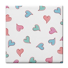 Colorful Random Hearts Face Towel