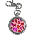 Valentine Wallpaper Whimsical Cartoon Pink Love Heart Wallpaper Design Key Chain Watches Front