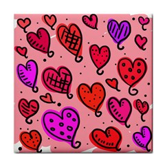 Valentine Wallpaper Whimsical Cartoon Pink Love Heart Wallpaper Design Face Towel by Nexatart