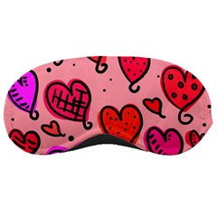 Valentine Wallpaper Whimsical Cartoon Pink Love Heart Wallpaper Design Sleeping Masks by Nexatart