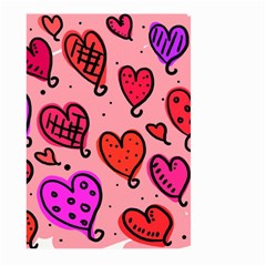 Valentine Wallpaper Whimsical Cartoon Pink Love Heart Wallpaper Design Large Garden Flag (two Sides) by Nexatart