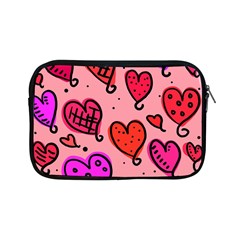 Valentine Wallpaper Whimsical Cartoon Pink Love Heart Wallpaper Design Apple Ipad Mini Zipper Cases by Nexatart
